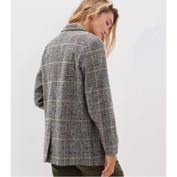 AMERICAN EAGLE Academia Plaid Wool Blend Blazer Jacket Medium - Picture 4 of 16
